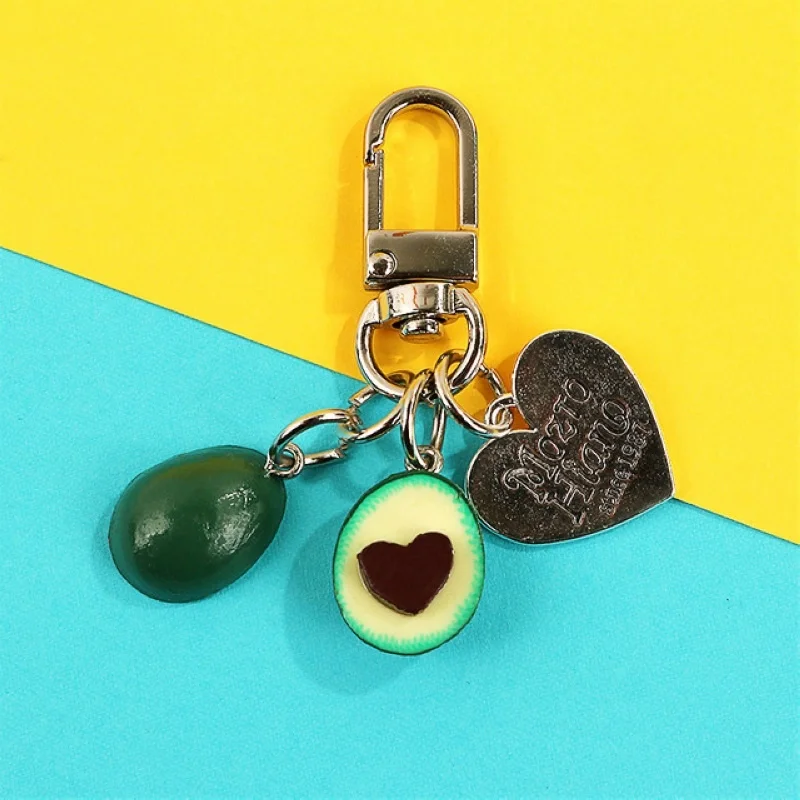Новое моделирование фрукты, авокадо в форме сердца для наушников чехол брелок автомобиля модная цепочка для ключей, ювелирное изделие в подарок для Для женщин