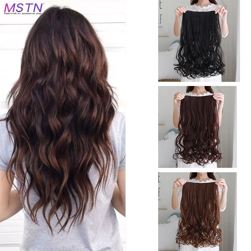 

MSTN High Temperature Heat Resistant Synthetic Fiber Wave 5 Clips Clipped in Hair Extension Headwear