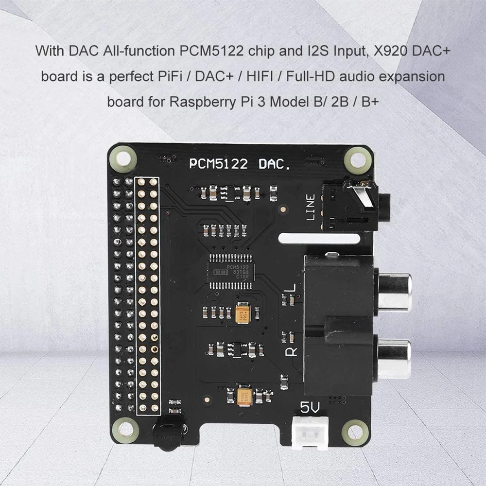Placa de Expansão para Raspberry pi Alta Fidelidade Dac Mais Completo-hd de Áudio Pcm5122 Chip de 24 Bits de Expansão-placa para Raspberry pi Modelo b 2b b Mais a +