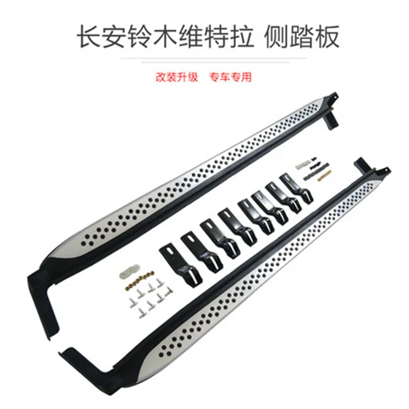 

Thick aluminum alloy + plastic side door welcome pedal side pedal Car accessories Car styling for Suzuki Vitara 2016-2018