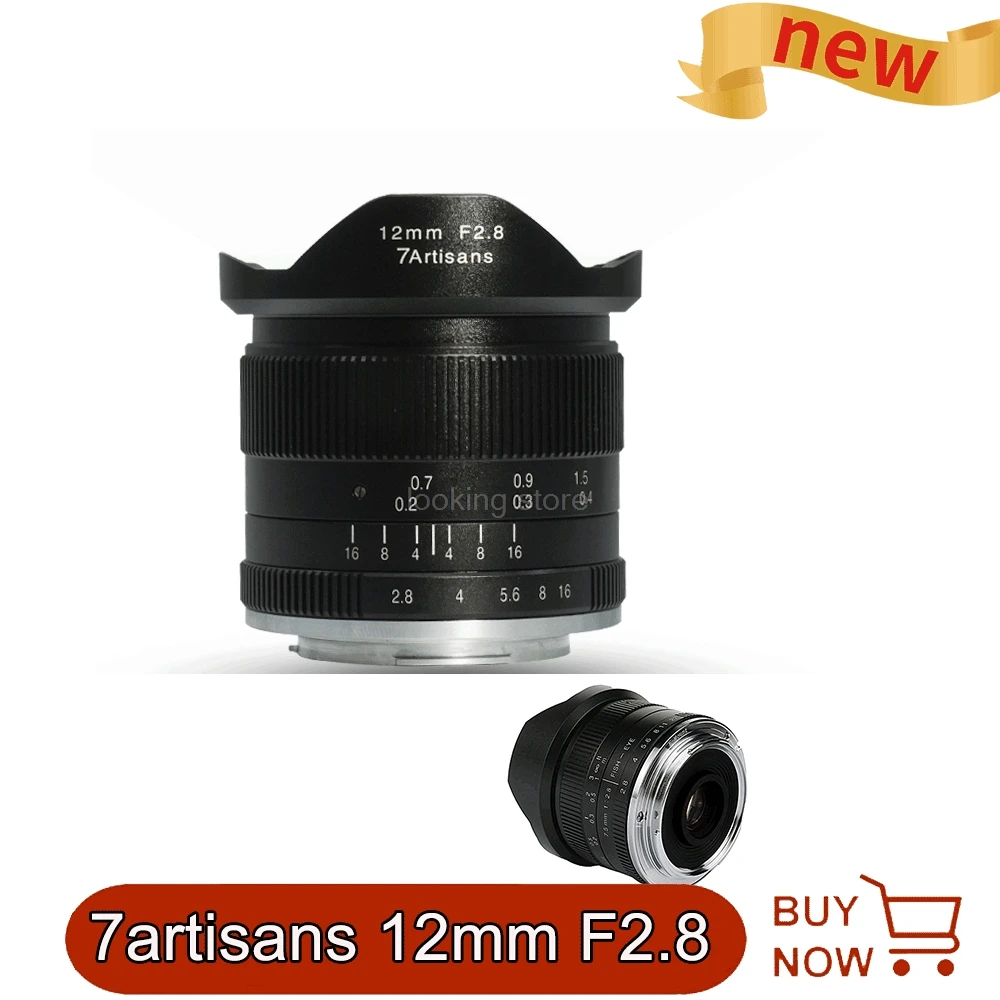 7artisans 12mm F2.8 APS-C Wide Angle Manuel Fixed Lens for Canon EF-M Mount Camera Like M1 M2 M3 M5 M6 M10 