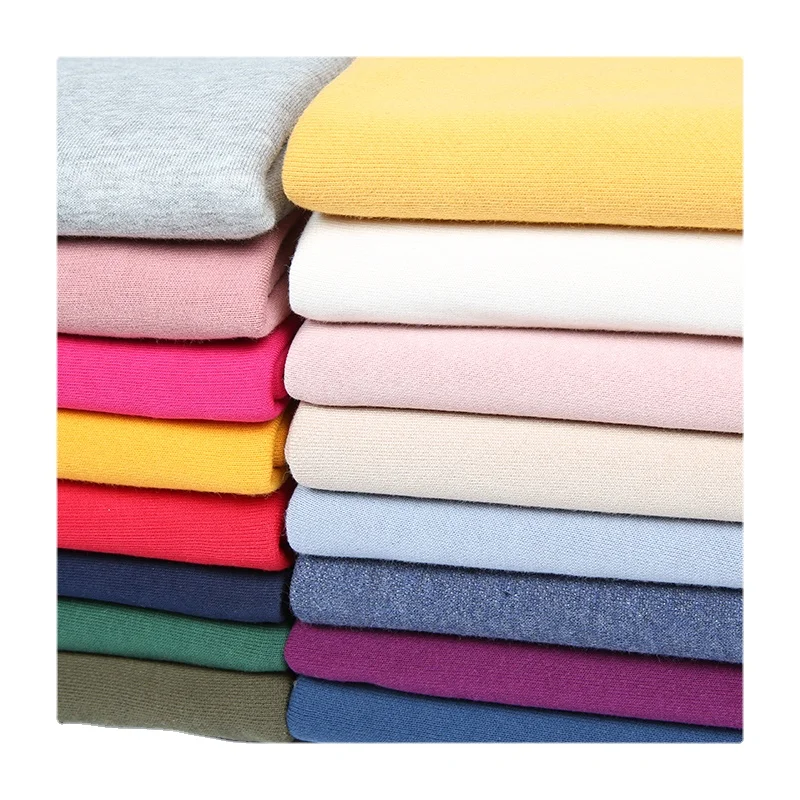 

Width 68'' High Grade Solid Color Comfortable Soft Knitted Cotton Terry Fabric By The Half Yard For T-Shirt Sport Pant Material