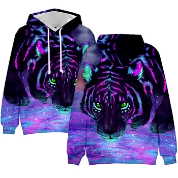 

Personality Hoodie Tiger 3D Mens Boy Hoodies Sweatshirt Brand Designer Teenage Clothes animal High Quality Anime Hoodie Tops