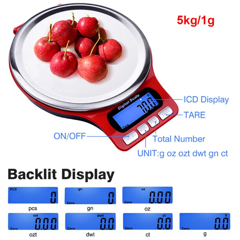 5 кг цифровые электронные весы с ЖК-дисплеем стальные весы кухонные весы пищевые высокоточные весы кухонные весы с подсветкой XNC