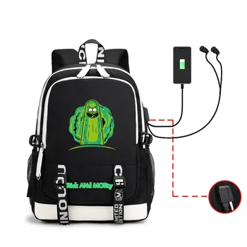 

Backpack Anime Rick and Morty Backpack School Bags Teenagers Laptop Shoulders Bag Bookbags Men Travel USB Bags Women Men Cartoon
