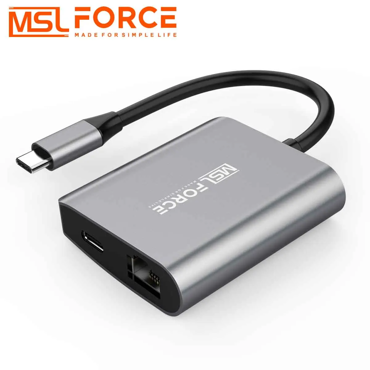 USB-C гигабитный адаптер RJ45 со скоростью прохождения PD100W скорость Ethernet 1000 Мбит/с
