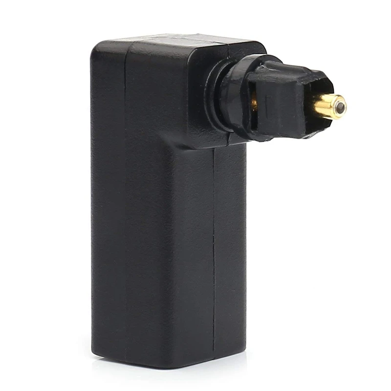 

Right Angle Digital Optical Toslink Fiber Optic Adaptor, 360 Degree Rotatable Digital Optical Audio Cable Adapter Converte