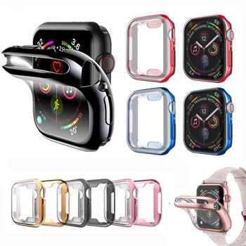 

Slim Watch Cover for Apple Watch Case 5 4 40mm 44mm Soft Clear TPU Screen Protector for i Watch 5 4 Smart Watch Accessories