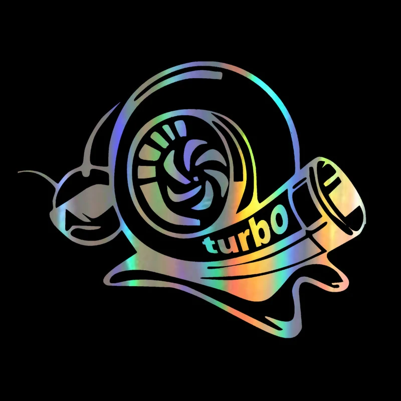 

Car Stickers: Turbo Super Snail Funny Stickers and Decals: PVC Car with Black Silver Laser 17.8cm * 14.1cm