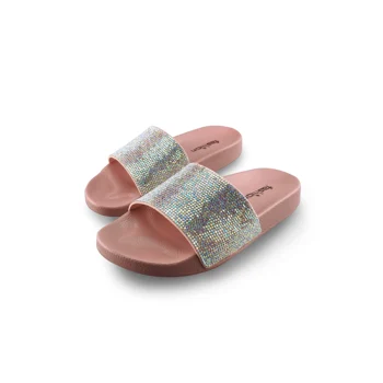 

Glitter Slippers Women Summer Bling Female Beach Sandals Candy Color Beach Bright Diamond Flat Shoes Outdoor Sandals
