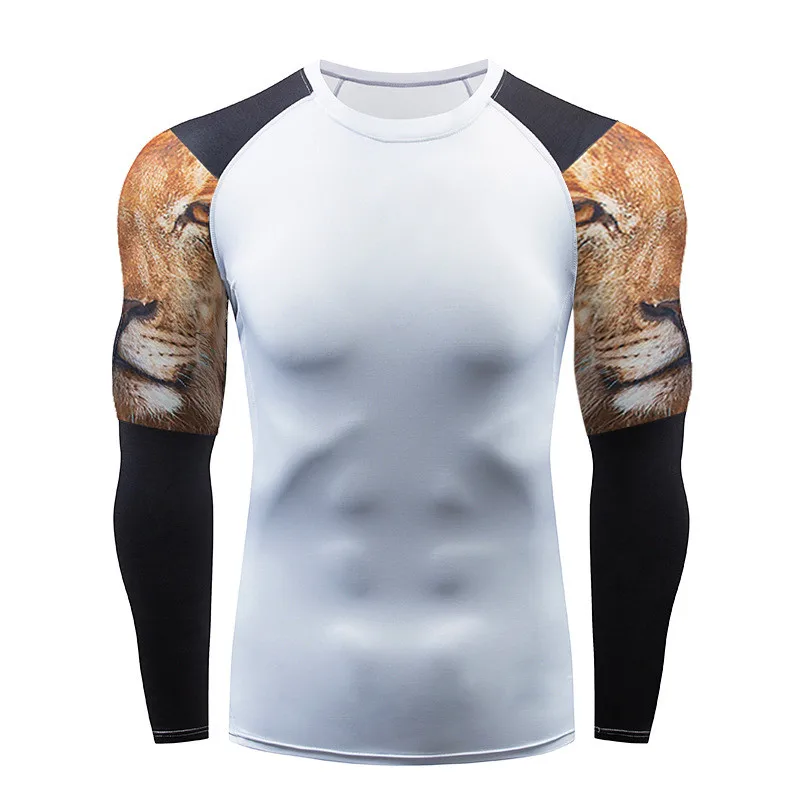 Men's Sports Fitness Tights Long-sleeved T-shirt Breathable And Quick-drying Running Basketball Training Clothes Sportswear Men's Sports Fitness Tights Long-sleeved T-shirt Breathable And Quick-drying Running Basketball Training Clothes Sportswear