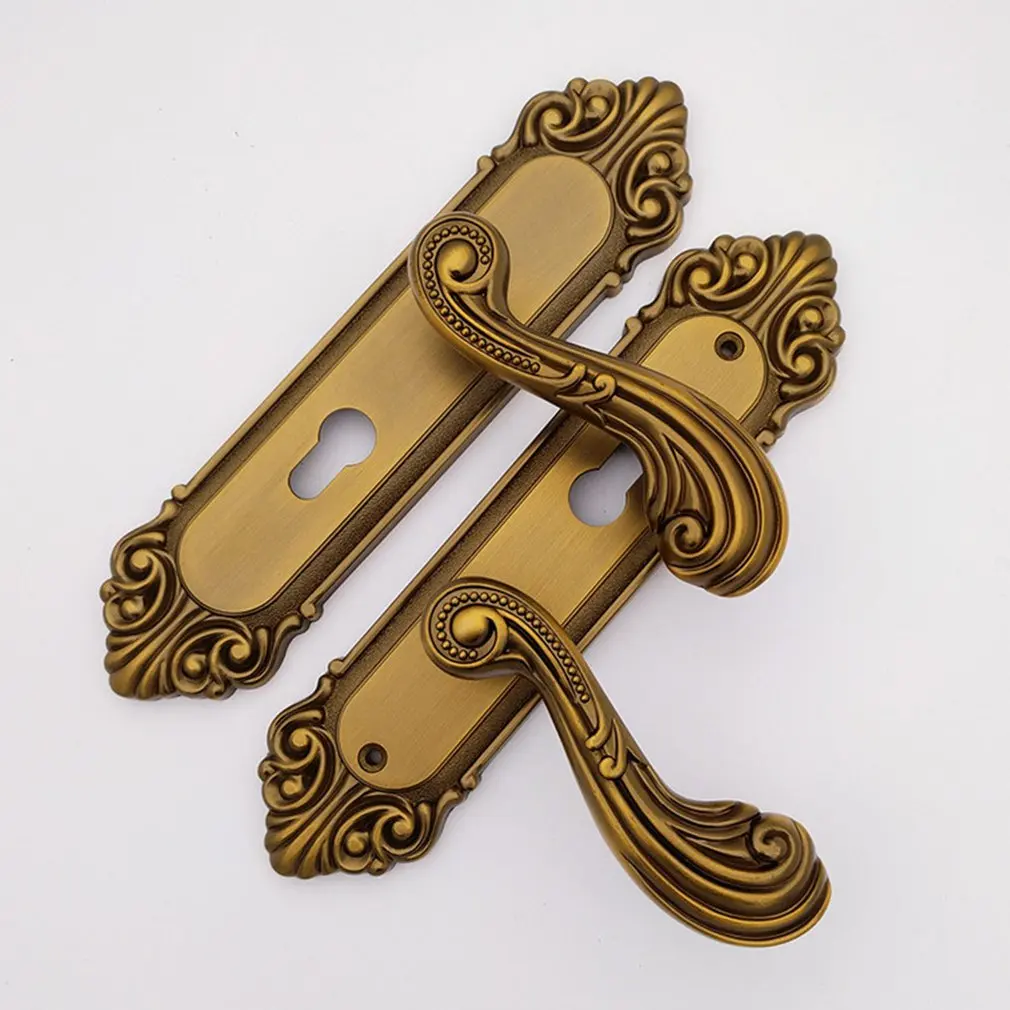 

Vintage Door Lock European Style Retro Bedroom Door Handle Lock Interior Anti-theft Alloy Room Safety Door Lock