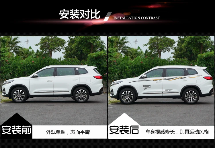 Автомобильная наклейка для CHERY Tiggo8 внешний вид наклейка модификации CHERY Tiggo 8 Спортивные цветные полоски для тела декоративные наклейки