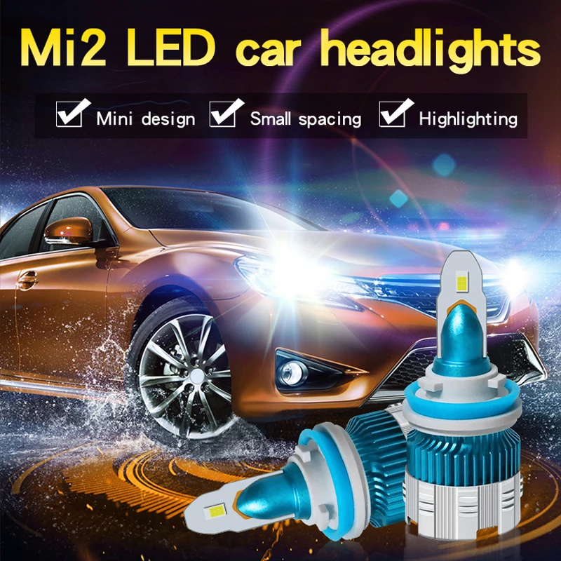 XFZMZBZ H1 светодиодный налобный фонарь H7 H11 H4 9005 9006 50 Вт 6000K 6000LM DC12V IP67 автомобильного
