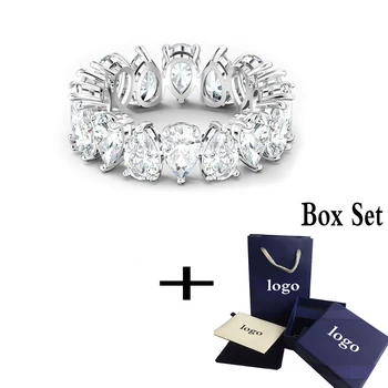 

2020 Fashion Jewelry SWA New VITTORE PEAR Ring Charming Drop-Shaped Decoration Female Engagement Ring Romantic Jewelry Gift