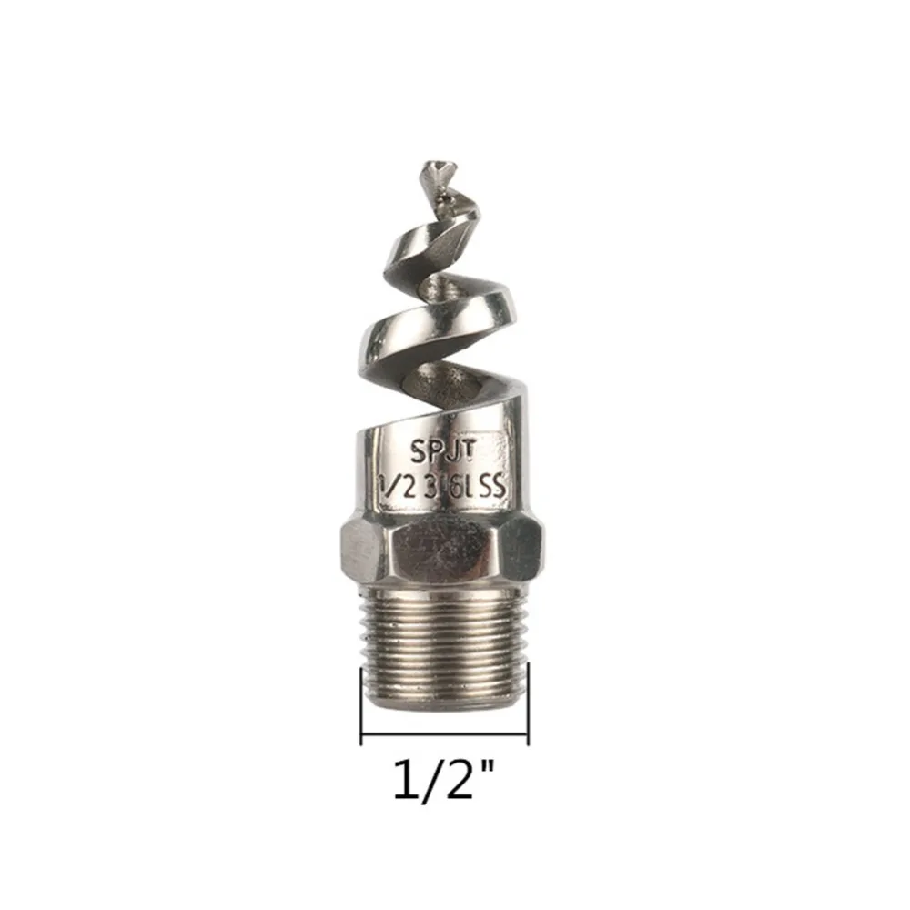 Spiral Spray Nozzle 1/2" Male 316L Stainless Steel 120 Degree Cone Bulk 