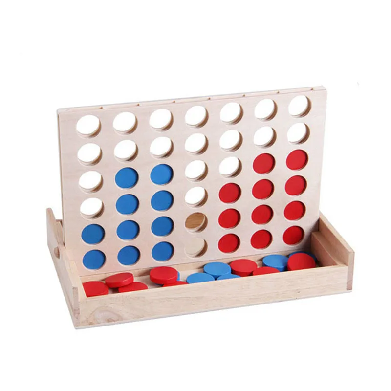 Connect Blue Red Four In A Row 4 In A Line Board Funny Family Children Party Bingo Game Wood Entertainment Travel Adult toy gift