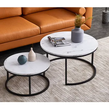 

Coffee Table Modern Living Room Furnitures Nodic Side Table Living Room Table Black Color Frame With Marble Top Home Table