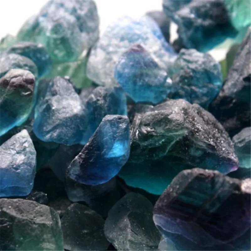 50 г натуральный кристалл Целебный Камень гравий необработанный синий флюорит обрушенные камни для продажи