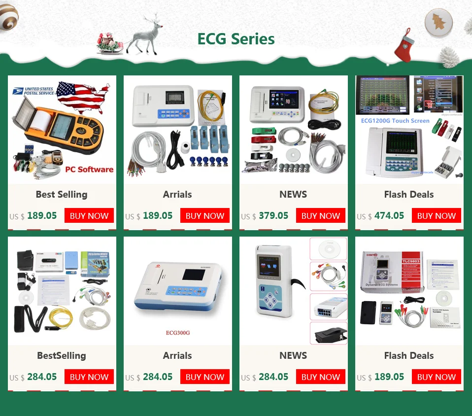 ECG/EKG Holter система 3 канала 24 часа рекордер монитор США+ программное обеспечение