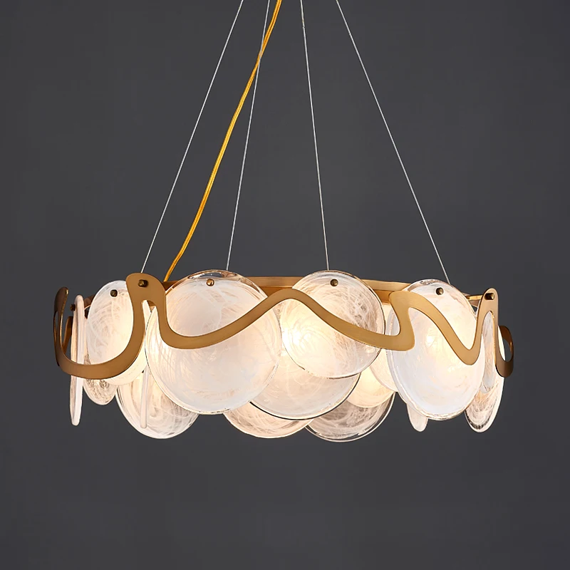 

Postmodern Creative Living Room LED Chandelier Bedroom Restaurant Luxury Round Hanging Lamp Designer Home Deco Fixtures Lighting