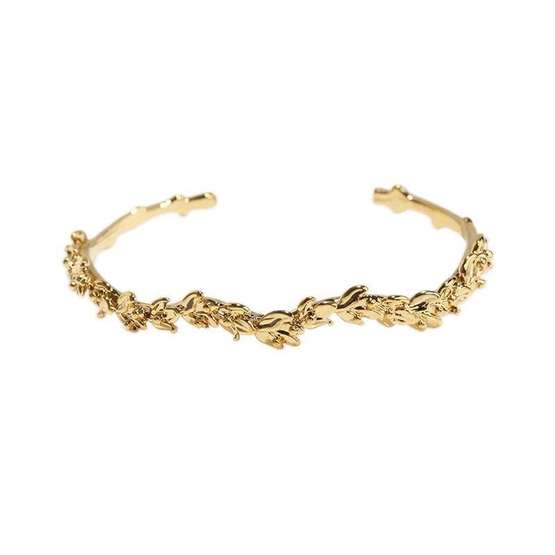 

Pedicle Van Cleef Spring And Summer New Arrival Sicilian Sun Gold Laurel Leaves Bracelet Europe And America Adjustable Bracelet