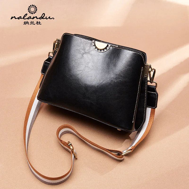 

Nalan Du WOMEN'S Leather Bags 2020 New Style Oil Wax Cowhide Large Capacity Shoulder Bag Women's Genuine Leather Crossbody Bag W
