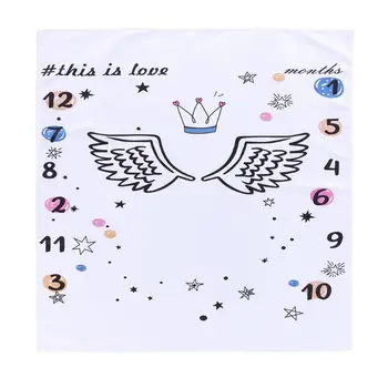

120x100cm Infant Baby Milestone Blanket Meticulous Weaving Good Warmth Retention Tree Printed Newborn Photography Prop