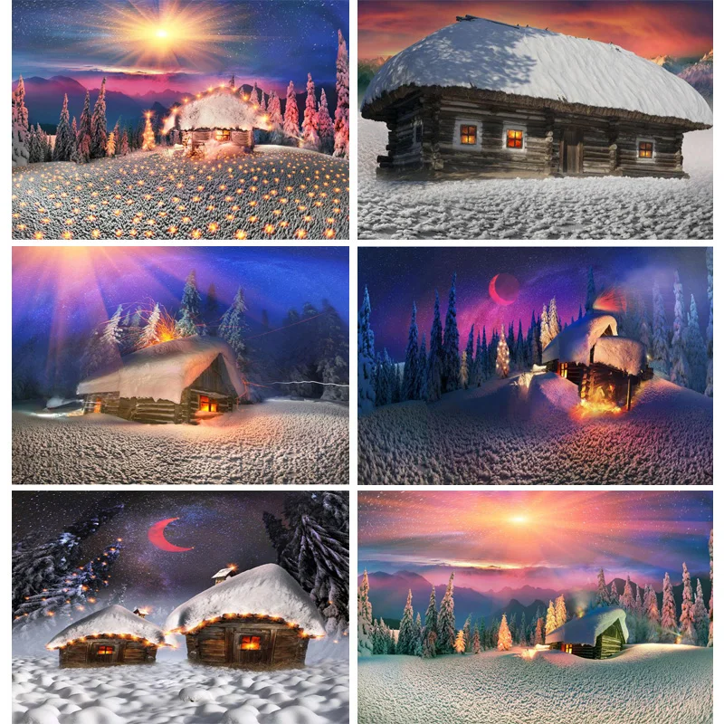 

SHUOZHIKE Art Fabric Christmas day Photography Backdrops Prop Ukraine Carpathian mountains Photography Background XTW-03