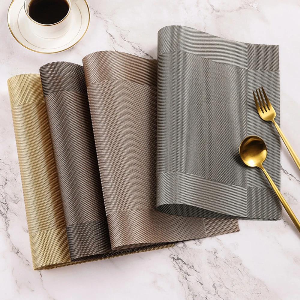 Simple European Style Western Placemat 4 Piece Set Table Mat Coffee Potholder Kitchen Accessories Glass Wine Decoration | Дом и сад