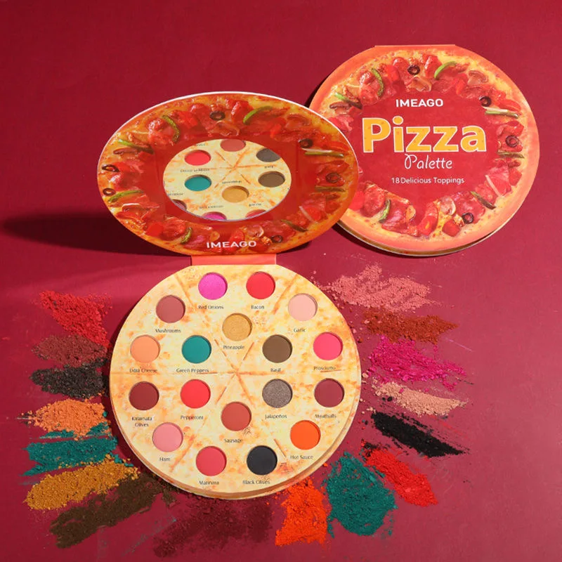 Europeu e Americano Popular Maquiagem Bandeja Pizza Eyeshadow Fosco Pearlescent 18-color