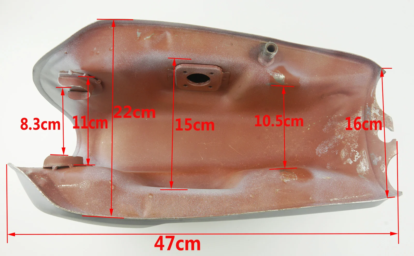 9L Gas Fuel Tank Unpainted Universal Vintage Motorcycle with Thick Iron Cap Switch Raw Bare Metal Steel for Cafe Racer Scrambler