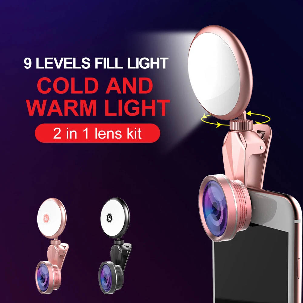 Selfie Enhancing Fill Light For Phones USB charge LED Selfie Ring Light for phone Supplementary Lighting