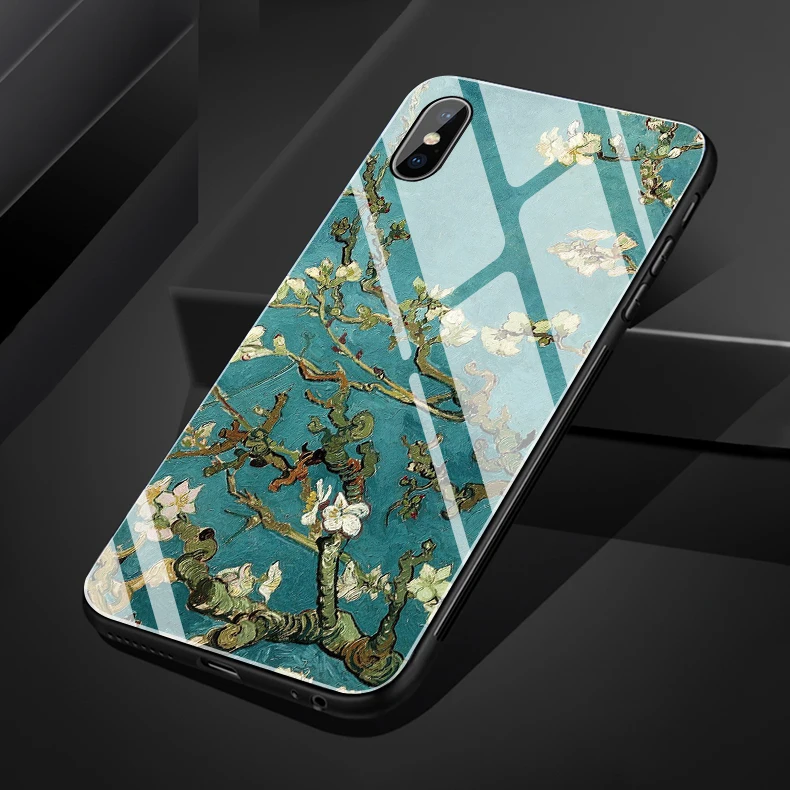 Применимый чехол для iPhone X XR XS Max 7 8 6 s plus 5 5S SE 11 11pro 11proMax Tide Art Flower закаленное стекло чехол для телефона - Цвет: 47