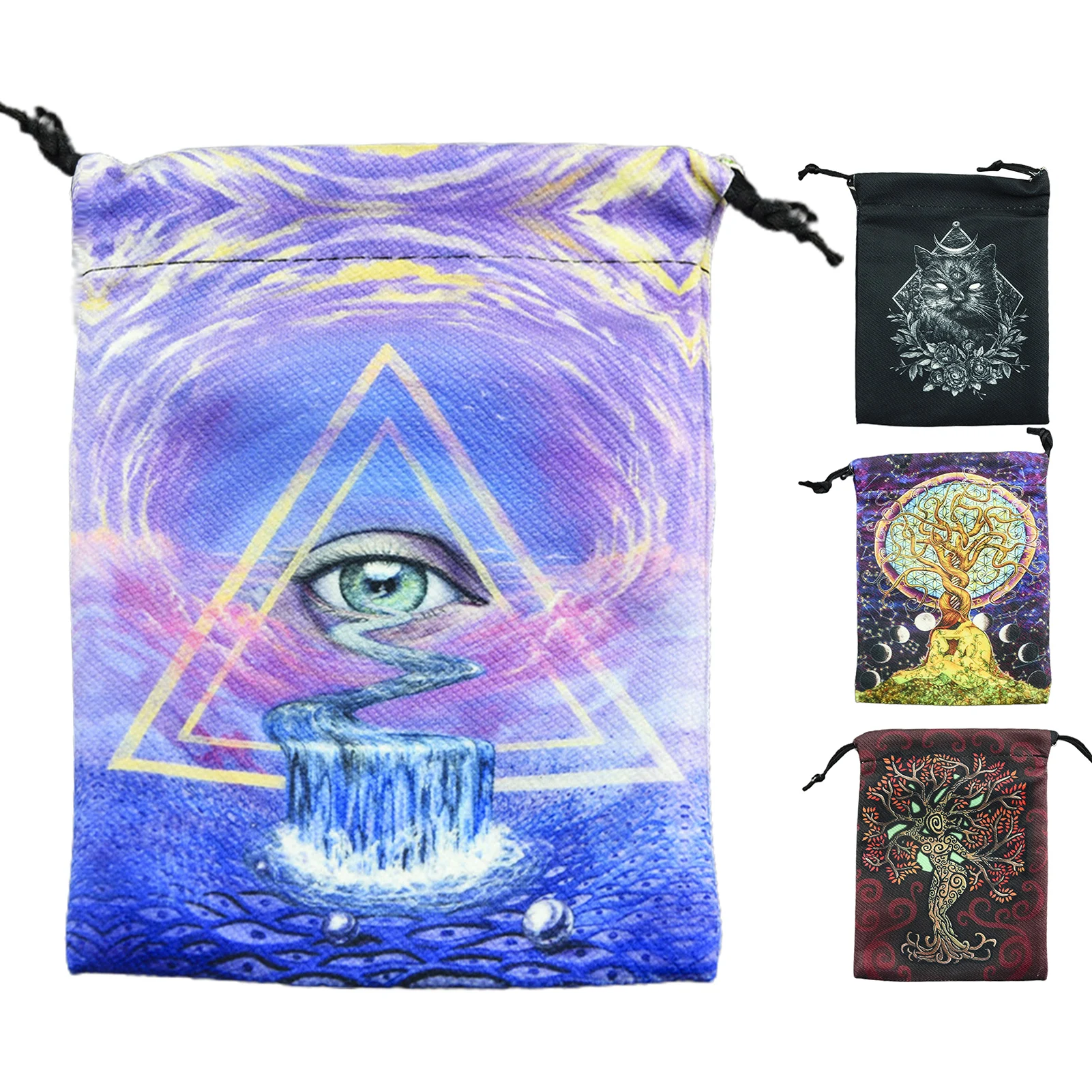 Pouches Boxes & Organizers Shoe, Jewelry & Watch Accessories 4 Colors Tarot  Cloth Bag,Tarot Card Cloth and Bag,13x18cmTarot Card Storage Bag Velvet  Double Sided Print Drawstring Bag,Suitable for Tarot Card  Lovers,Psychologists Magicians