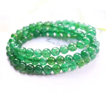 

Fine grade natural stone green strawberry crystal bracelet, ladies natural crystal gem bracelet, ladies energy jewelry gift