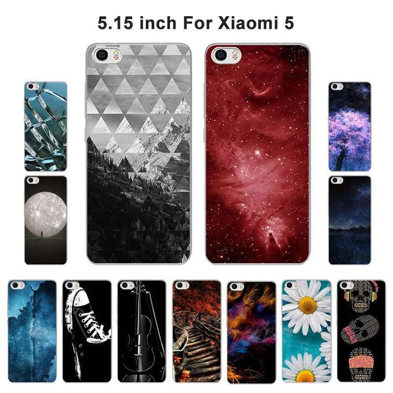 Мягкий силиконовый чехол для Xiaomi 5 Xiao Mi MI5 M5 Scape окрашенный телефона Xiaomi5 mi mi5 m5