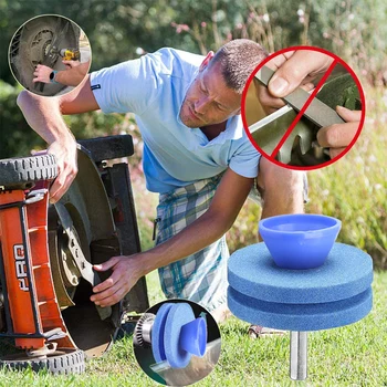 

Double-Layer Blue Mower Sharpener High-Quality Grinding Wheel Durable And Wear-Resistant Grinding Electric Drill And Hand Drill