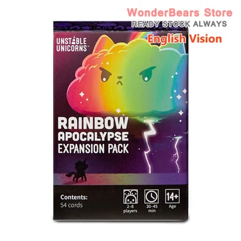 

Unstable Unicorns Rainbow Apocalypse Expansion Pack 54 Cards Board Party Game for Adults and Teenagers 2-8 players Ages 14+