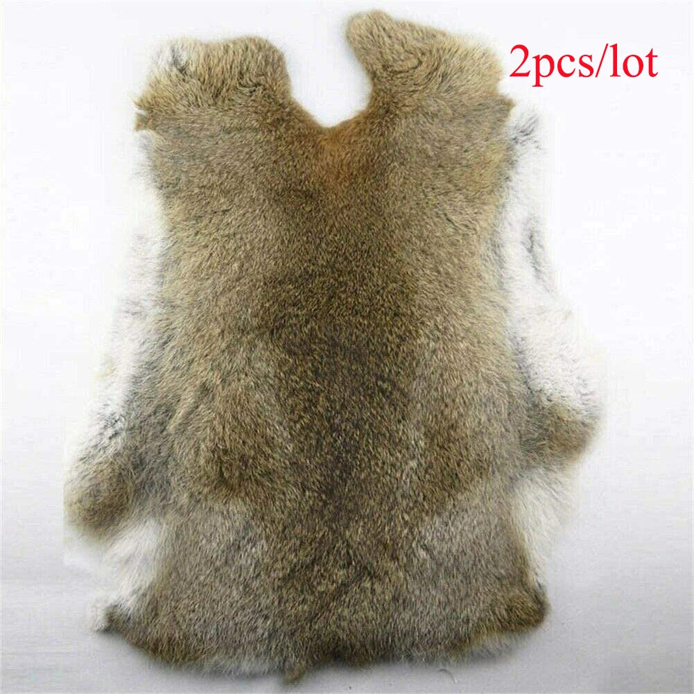 

Fluffy Leather Fur Pelts for Home Decoration, Natural Real Rabbit Fur, Sewing Accessories, 2 Pieces