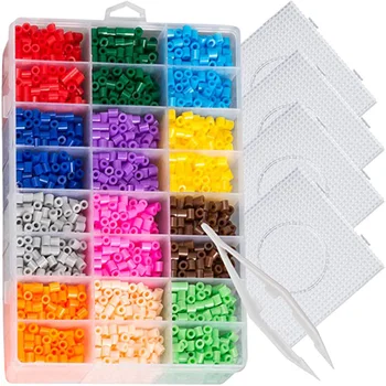 

14Colors 5mm Hama beads 6800Pcs Perler Fuse Beads Kit 5mm beads with Pegboard and Iron 3D Puzzle DIY Toy Kids Creative Toy Gift