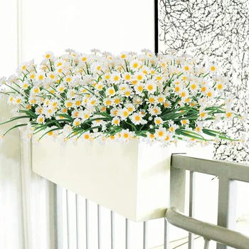 

Outdoor Uv Resistant 6 Bundles Fake Foliage Greenery Faux Plants Shrubs Plastic Bushes for Window Box Hanging Planter Farmhouse