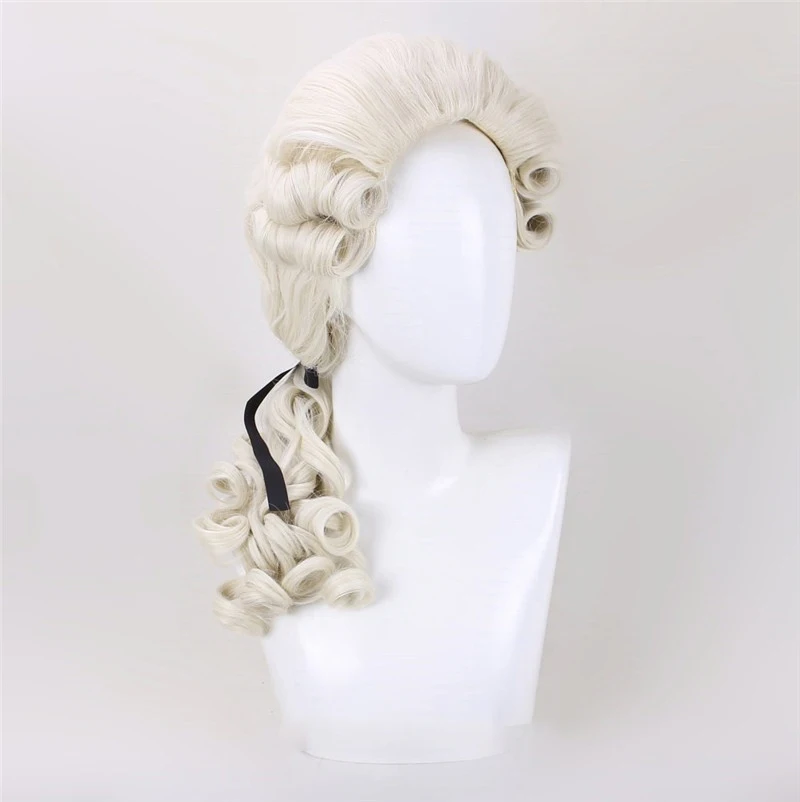 Judge Court Lawyer 50cm Cosplay Wig Pianist Music Performance Party Wig Beige High Temperature Wig Halloween Cosplay Wigs cute halloween costumes