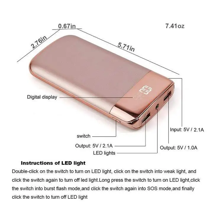 New hot selling 20000mAh Power Bank Digital display portable charger Dual USB phone accessories For Xiaomi Samsung iphone XS