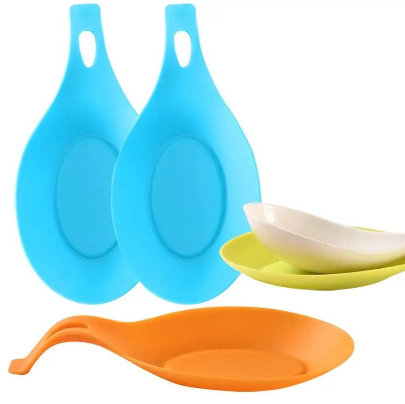 1Pcs Silicone Insulation Spoon Rest Heat Resistant Drink Glass Coaster Tray Pad Eat Mat Pot Holder Kitchen Accessories | Дом и сад