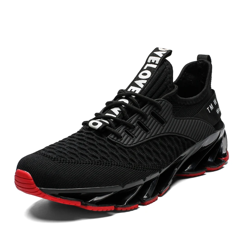 Размер 39-46, мужская обувь для бега, уличная Мужская обувь для бега, ходьбы, спортивная обувь на шнуровке, спортивные дышащие кроссовки с лезвием