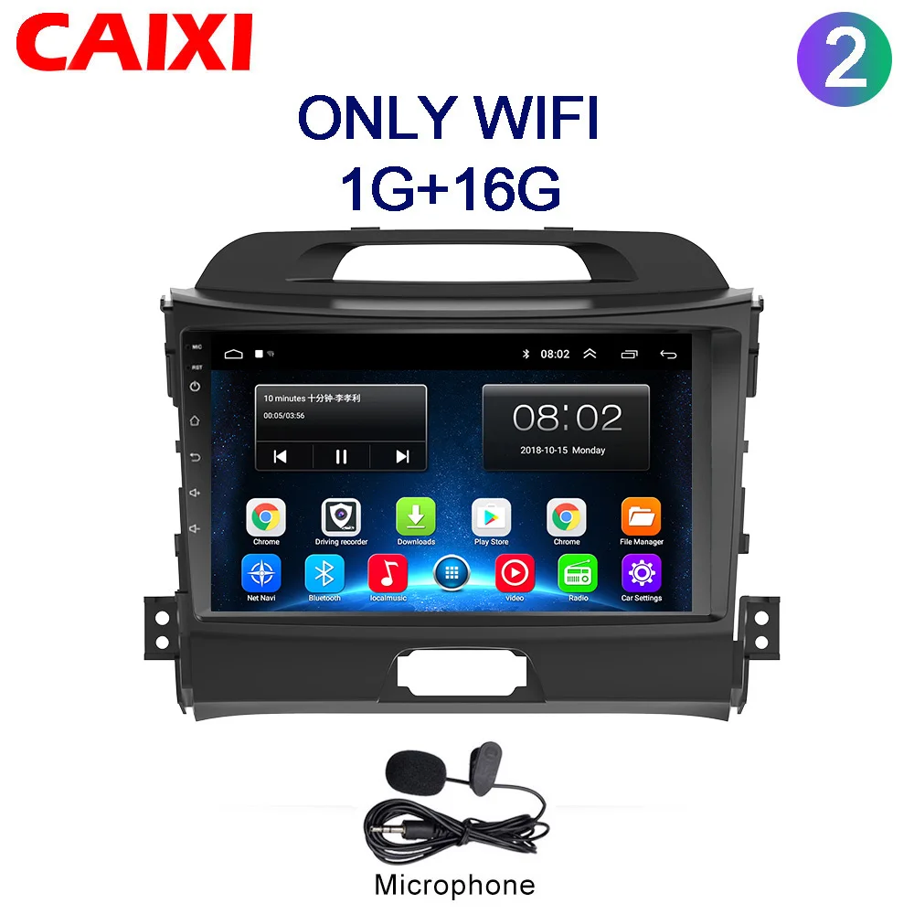 Cx-SP-MIC CaiXi автомобильный Радио мультимедийный dvd-плеер GpS навигация для KIA Sportage 2011 2012 2013 автомобильный Android 8,1 2din видео плеер - Цвет: Cx-SP-MIC