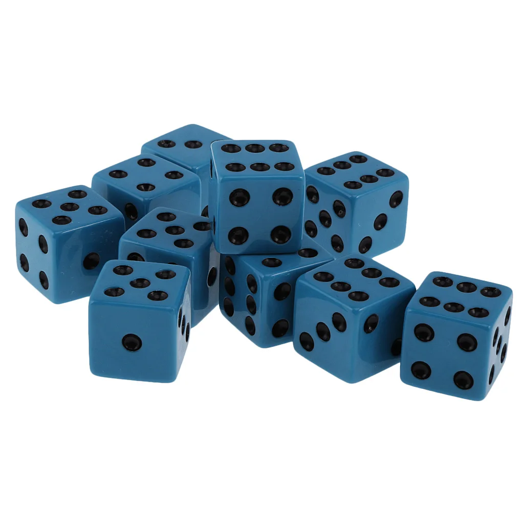 Pack of 10pcs 18mm Six Sided D6 Spot Dices for D&D TRPG Party Board Game Toys