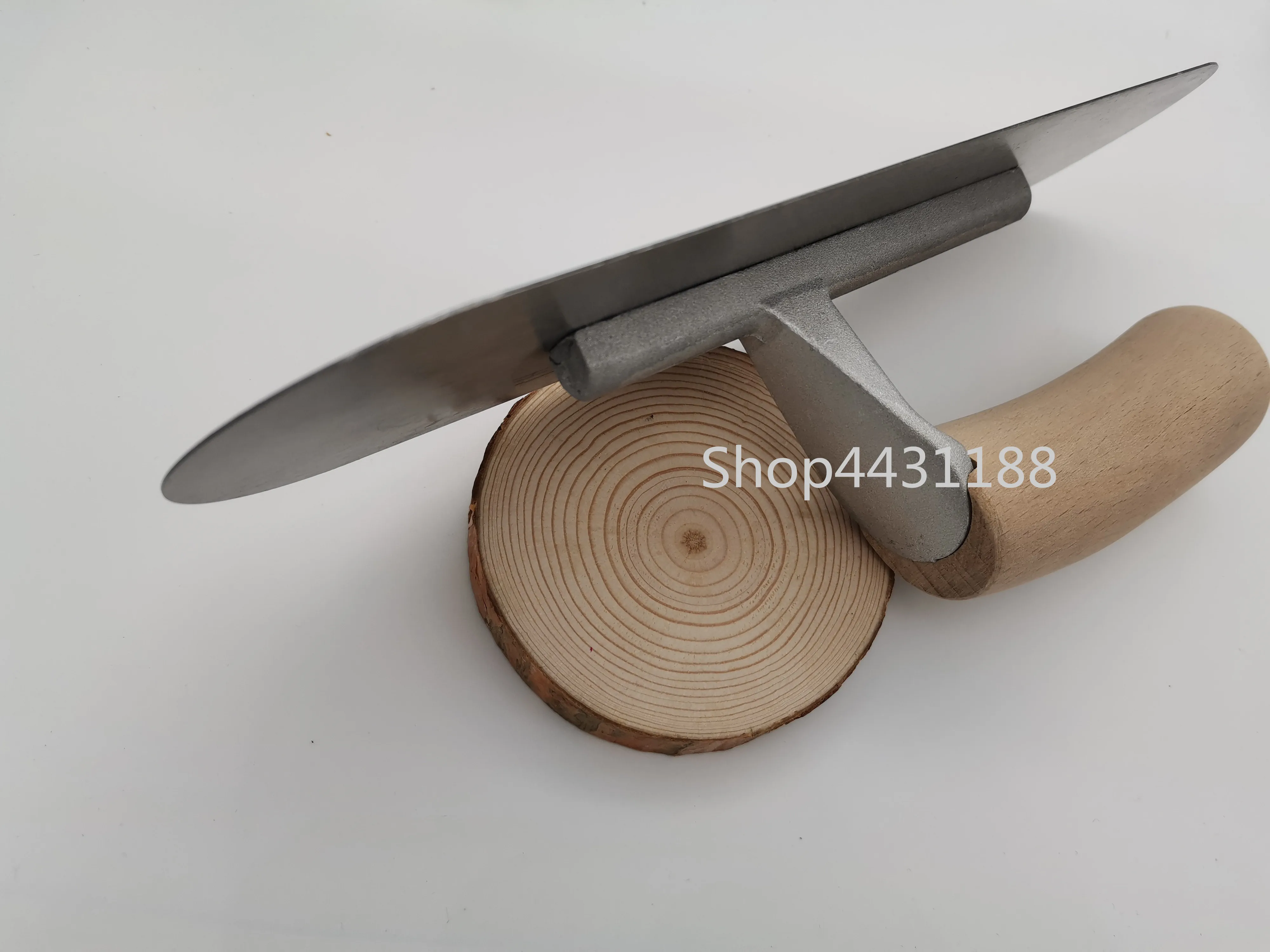 254*76mm Round Head Integrated Molding Carbon Steel Blade Wooden Handle Plaster Trowel Construction Concrete Spatula Tool