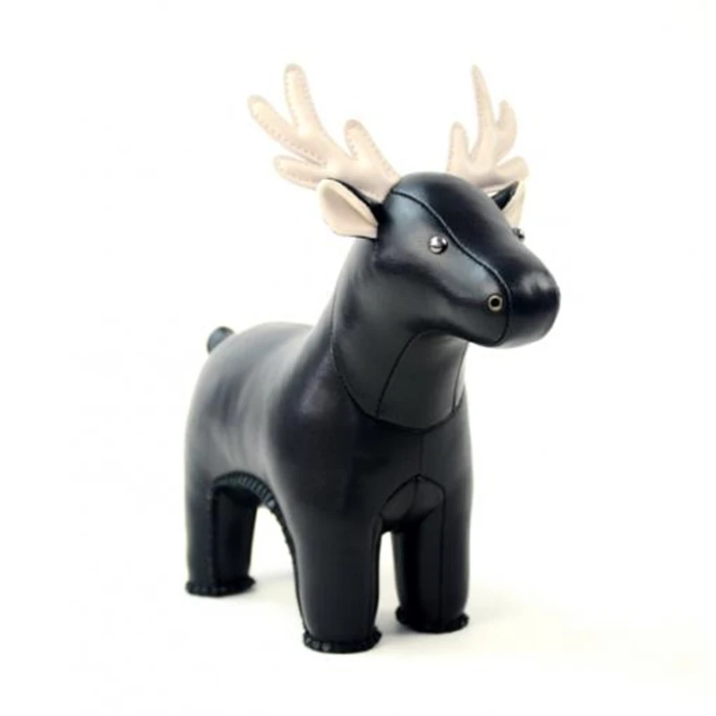 

PU leather Animal bookend Reindeer Paperweight Handicraft Ornament Art Home Decoration Creative souvenir Personal Birthday Gift